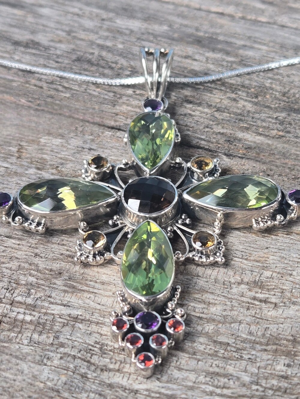 Nicky Butler RAJ LIMITED EDITION 925 Sterling Silver Cross NB Pendant Necklace - Picture 5 of 16